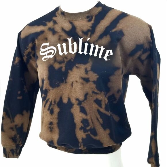 SUBLIME Rock Band Acid Wash Pullover Crewneck Sweatshirt streetwear hip hop rap - Picture 3 of 5